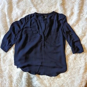 EUC Torrid Harper Georgette Navy 00